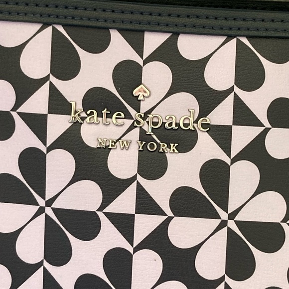Kate Spade Tote Lilac Navy Blue and Matching Wallet - Picture 3 of 16